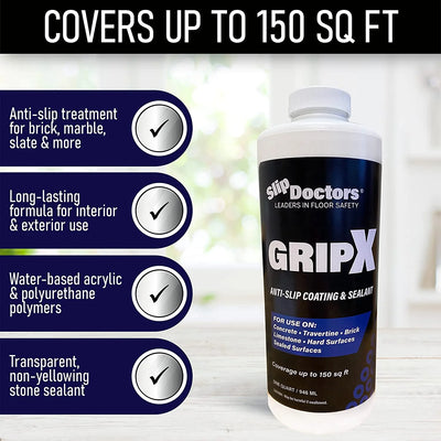 GripX Anti-Slip Coating & Sealer for Tiles, Concrete & Stone